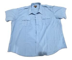 Tactsquad Mens 5XL 22 Light Blue Uniform Shirt Short Sleeve Security Work